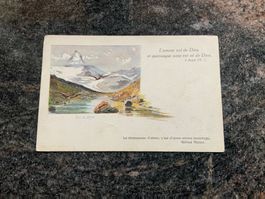 Ansichtskarte mit Lac de Riffel und heiligem Spruch,