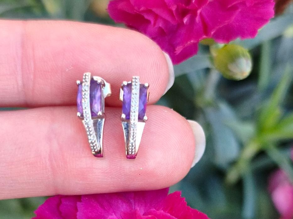 Orecchini pendenti & Orecchini a lobo: Amethyst Weissgold ,750 Ohrstecker – Usato da St. Gallen venduto da GIULESGG 2
