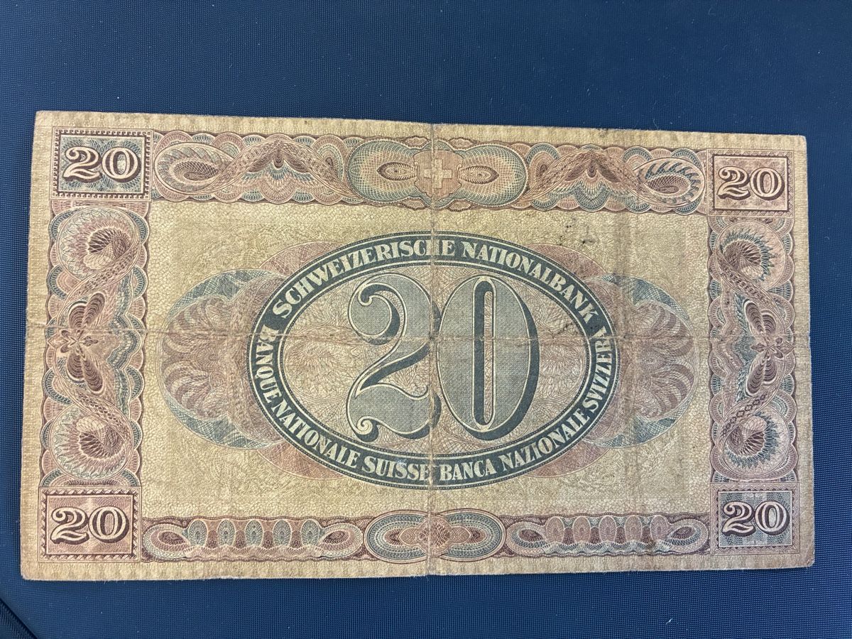 Banconote: 20 Franken 1918 – Usato da Dällikon venduto da Woldbanknoten 2