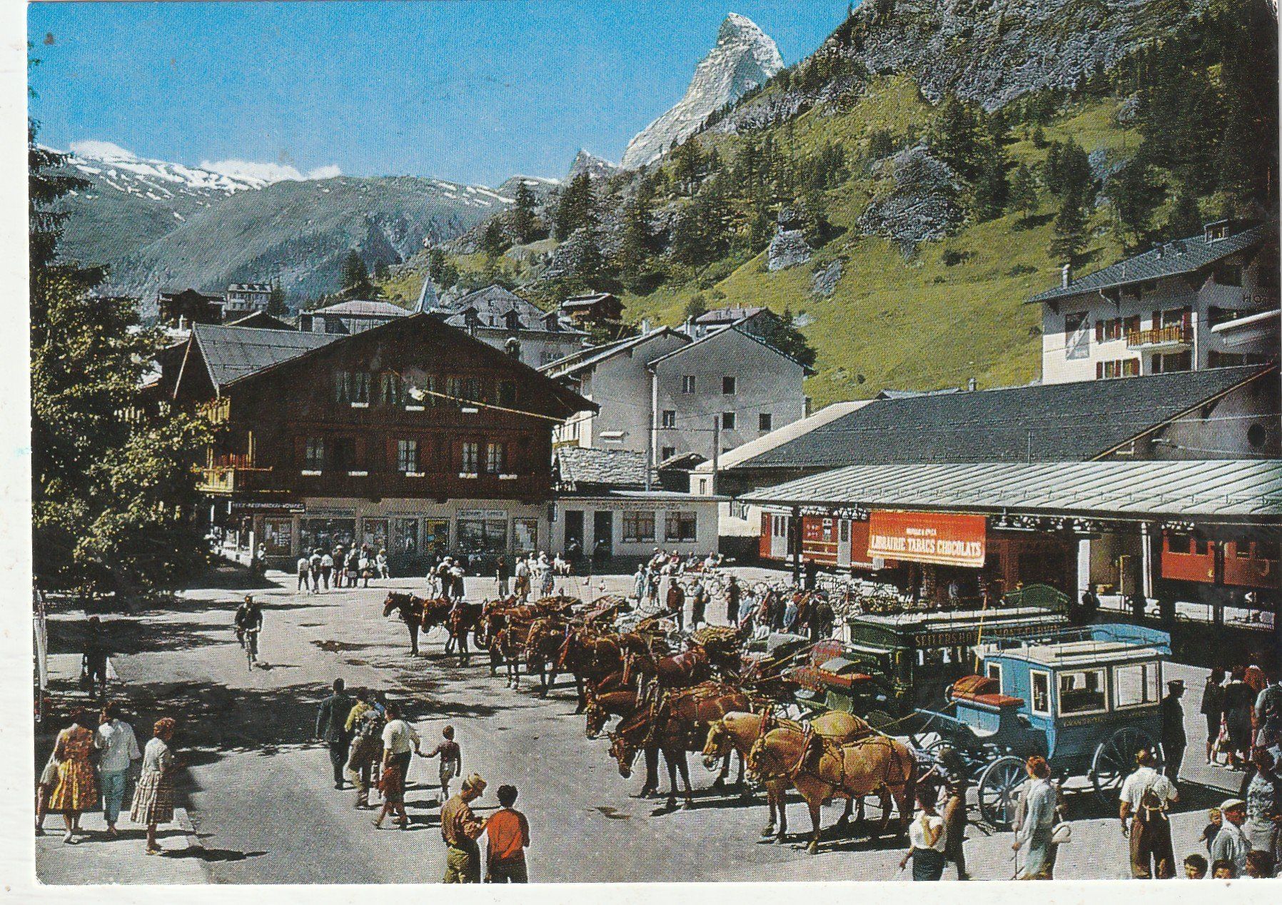 Cartoline postali: Zermatt Kutschenbahnhof – Usato da Lumbrein venduto da made02