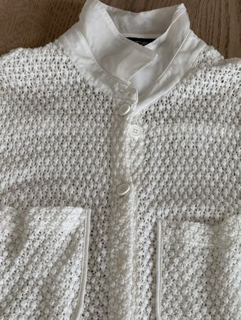 MARC CAIN Damen Jacke lang  Weiss Grösse L Baumwolle Se