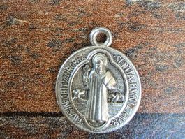 Antiker St. Benedikt Medaillon Anhänger 925 Silberschmuck...