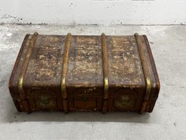 Antiker Reisekoffer, Lederkoffer, ca. 1920, Shabby Chic