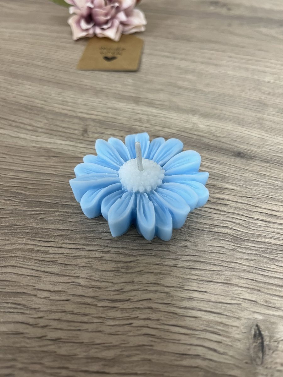 Candele: Blumenkerze blau, handgemacht – Nuovo (secondo la descrizione) da Frick venduto da van_2dhd