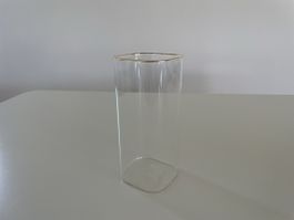 Vase transparent mit goldrand