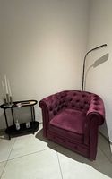 Chesterfield-Sessel Samt Pflaume