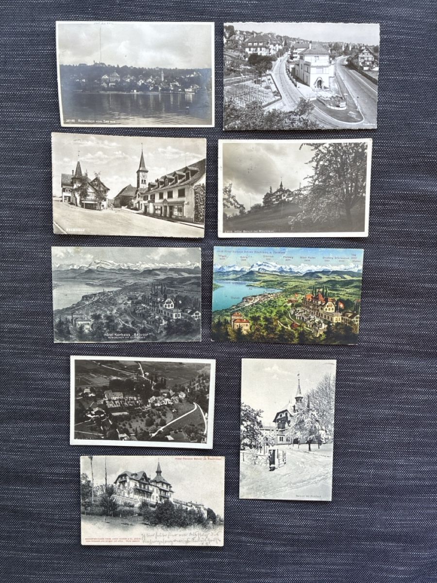 Cartoline postali: 17 Ansichtskarten Schweiz von Rüschlikon ZH – Usato da Oftringen venduto da Cla.vD.74 2