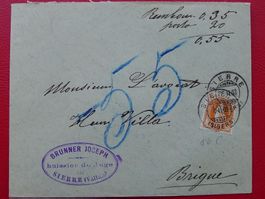 1908: 86C auf Brief von SIERRE (Sieders) nach SION -Brig