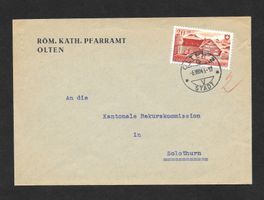 Olten illustrierter Brief Röm Katholisches Pfarramt 6.8.1945