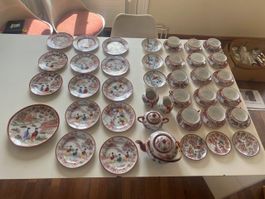 Japanischer Vintage Teeservice 51-teilig handbemalt Geisha