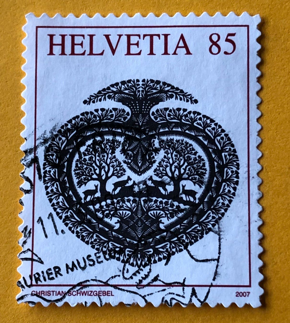 Alle Briefmarken: Nr.1250A Herz  GESTEMPELT Sondermarken 2007    – Gebraucht aus Aarau von Billa007