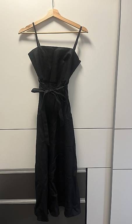 Vestiti: Leinenkleid mit Schleife in schwarz – Usato da St. Gallen venduto da bli_5hp8