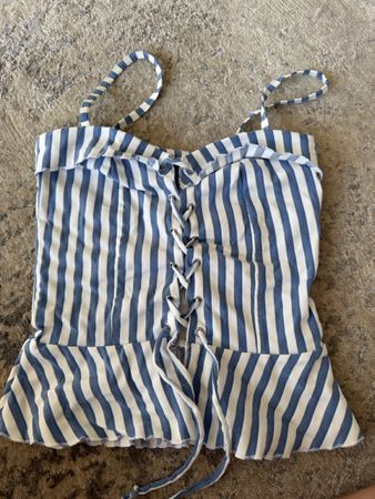 Tezenis Top, blau/weiss gestreift, Gr. S - Sommer Must-have!