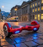Rot Metallic Hoverboard mit LED, Neu