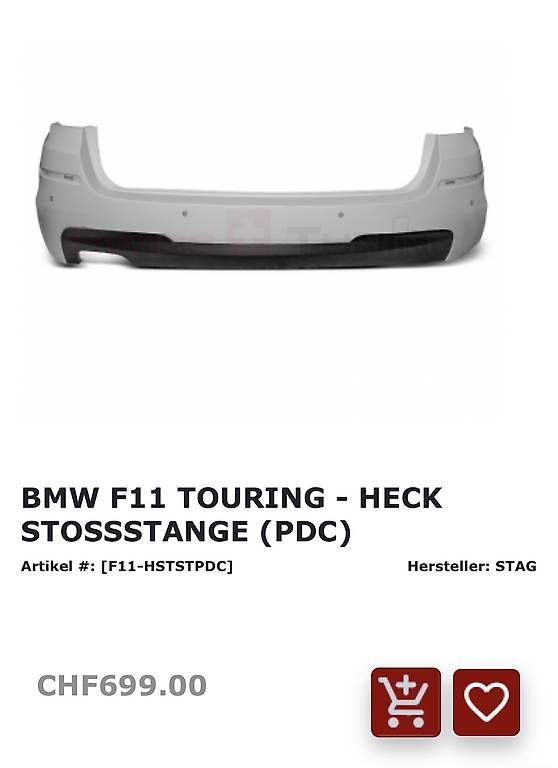 BMW Tutti pezzi di ricambio auto: BMW F11 Touring Heckstossstange + Diffusor – Usato da Däniken SO venduto da Roum_11