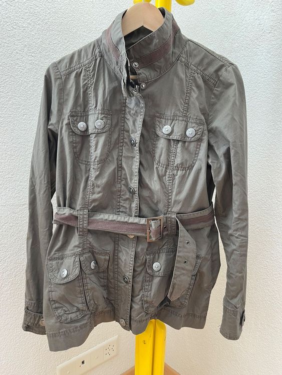 Leichte Jacke mit Gürtel von Zabaione in Gr. 36, olivgrün | Kaufen auf ...