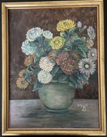 Ölgemälde Blumenstrauss signiert A. Muggli datiert 1938