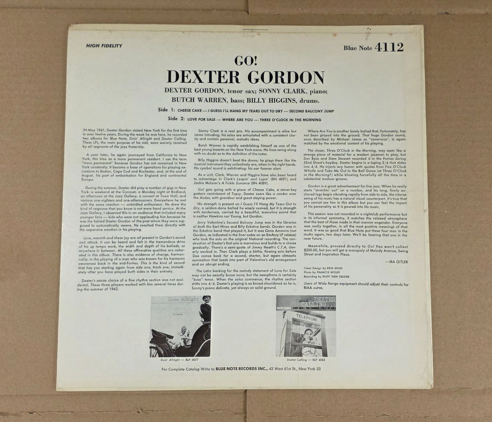 Schallplatten: Dexter Gordon Go! Blue Note– BLP 4112 – Gebraucht aus Zürich von spin23 2
