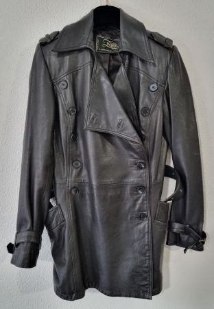 Ledermantel schwarz Gr. M