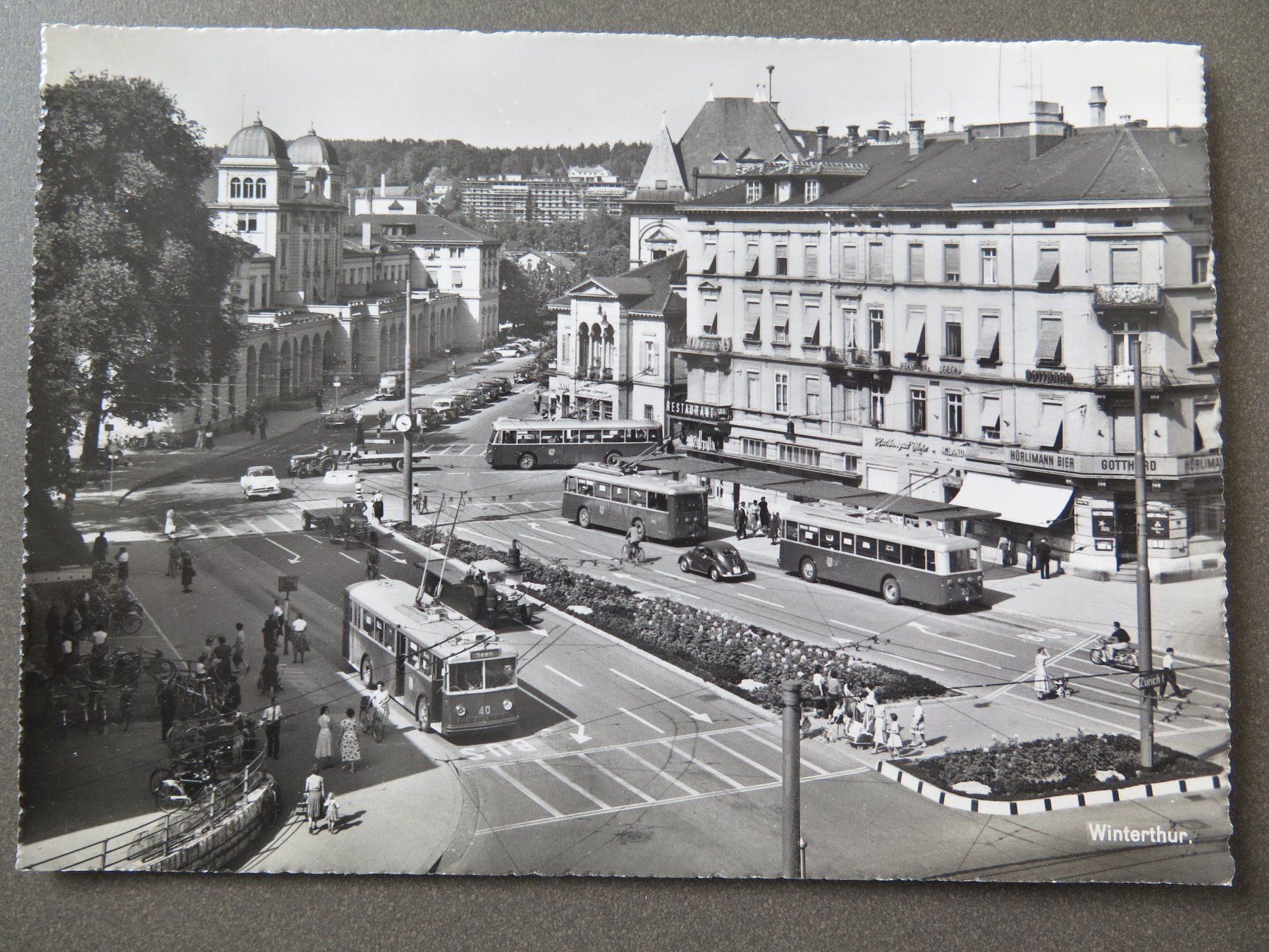 Ansichtskarten: WINTERTHUR - TROLLEYBUS - AUTOS – Gebraucht aus Wittenbach von lipasal