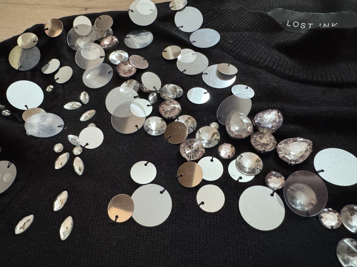 Pullover & Sweatshirts: Funkelnder Lost Ink Pullover, Schwarz, Grösse M – Gebraucht aus Winkel von Schorley 3