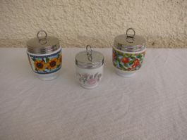 3 Eggcoddler Royal Worcester Sunflowers Kirschen
