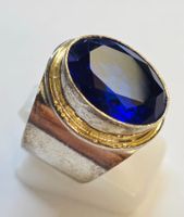 Silber Fingerring blau
