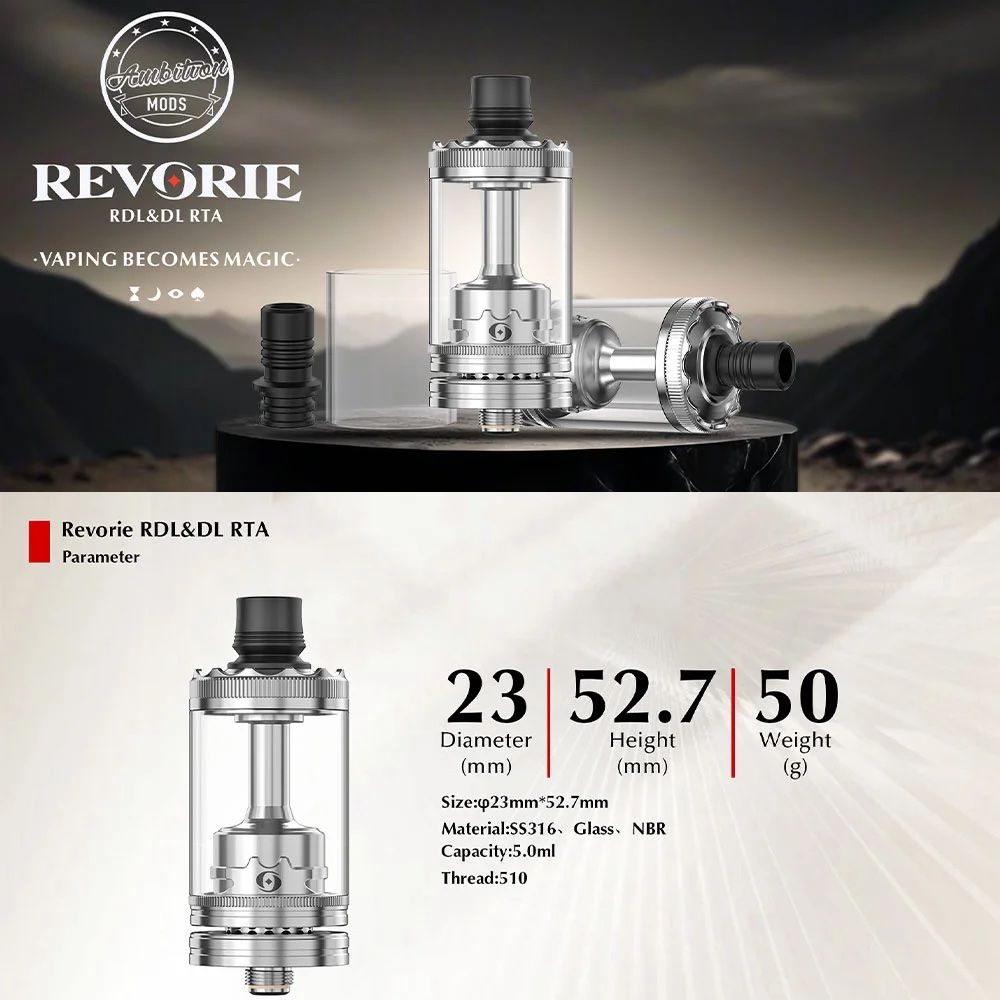 Altri Prodotti per fumatori: Ambition Mods - Revorie RDL&DL RTA - Black – Nuovo (secondo la descrizione) da Gretzenbach venduto da Spacemonk13 4