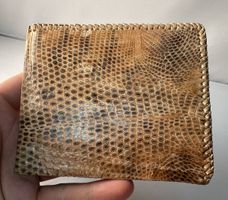 Vintage Portemonnaie Schlangenleder Echtleder Braun Retro