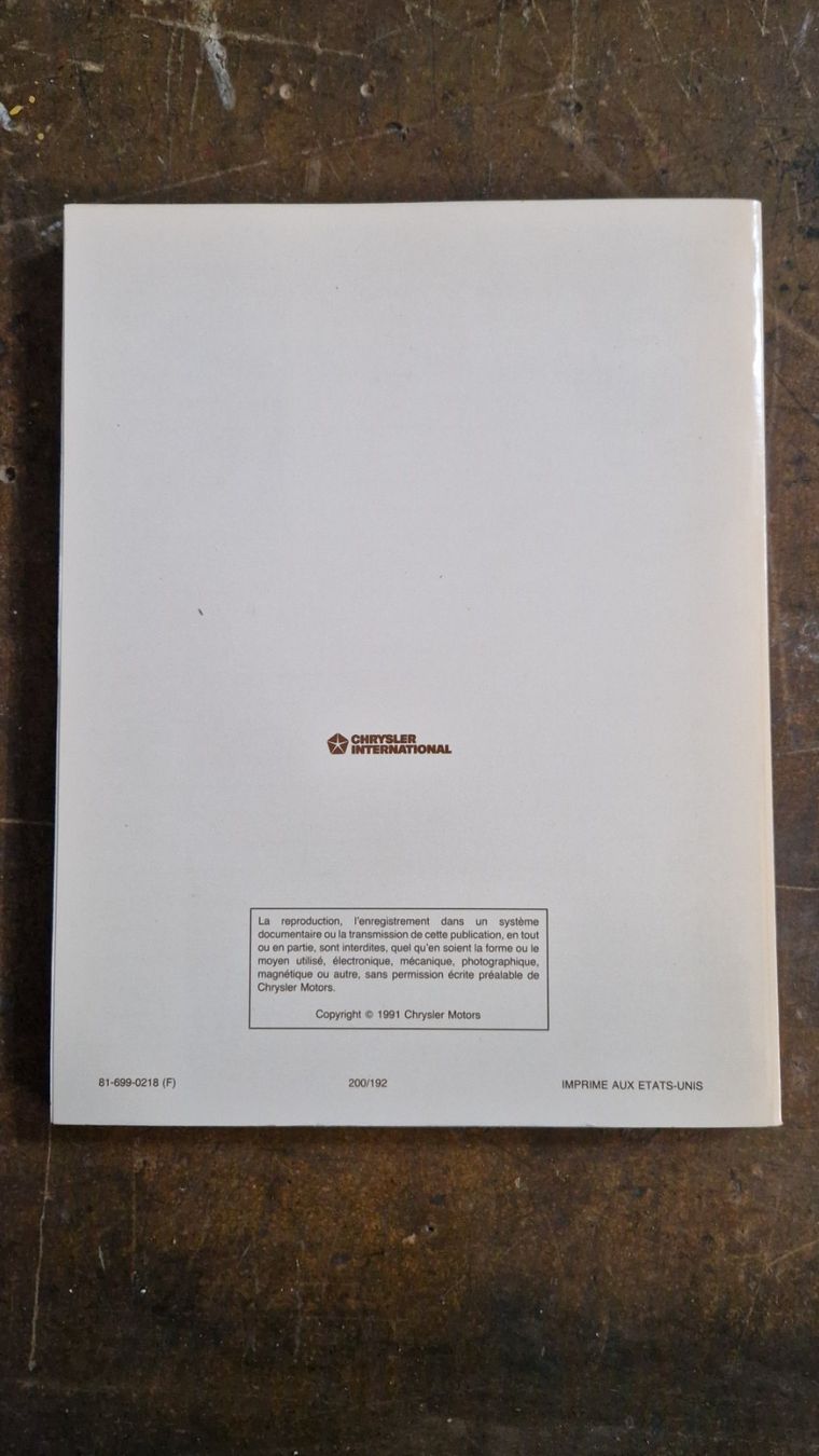 Libri: Methodes de diagnostic: Chrysler International 1992 – Usato da Zürich venduto da jhkag 3