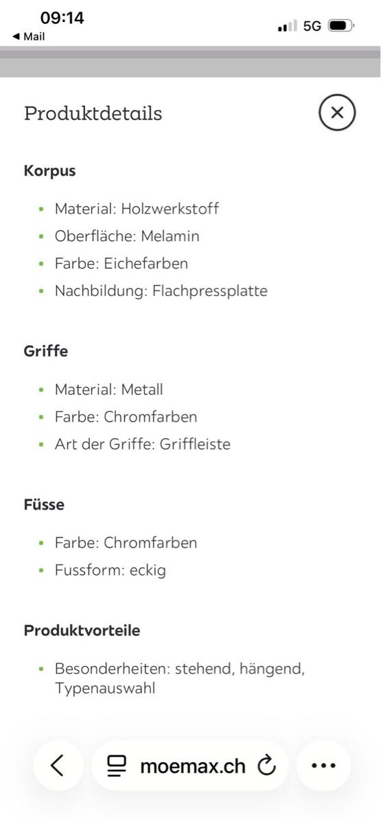 Mobili per bagno: Badunterschrank 75cm Anthrazit Eiche Front Griffe chrom Meta – Usato da Rorschach venduto da knorrelli 1