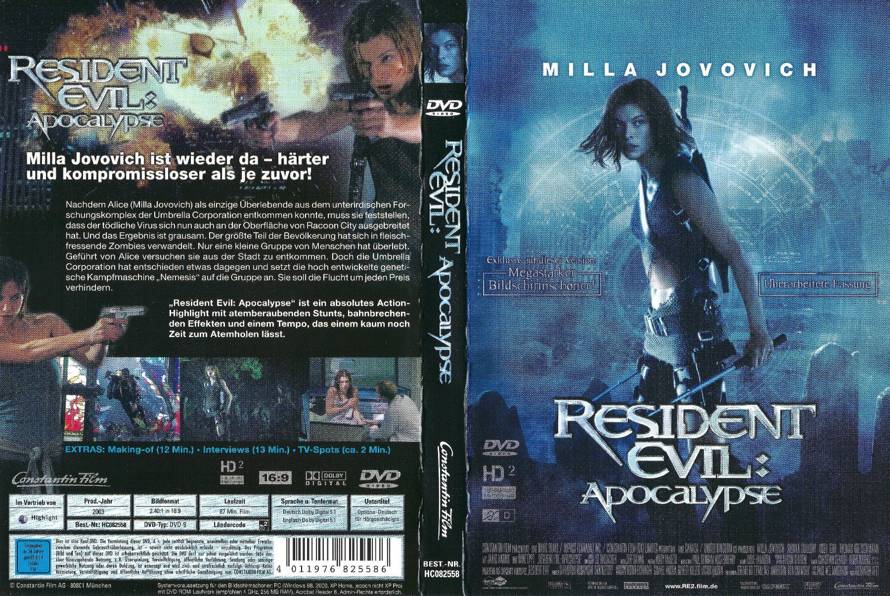 Alle DVDs: Resident Evil - Apocalypse (2004) – Gebraucht aus Zürich von Cineasten