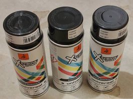 3 x 400 ml Spray Black für Metal