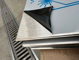 Edelstahlblech, 1.2 mm, Inox, Chromstahl, 1.4301 geschliffen