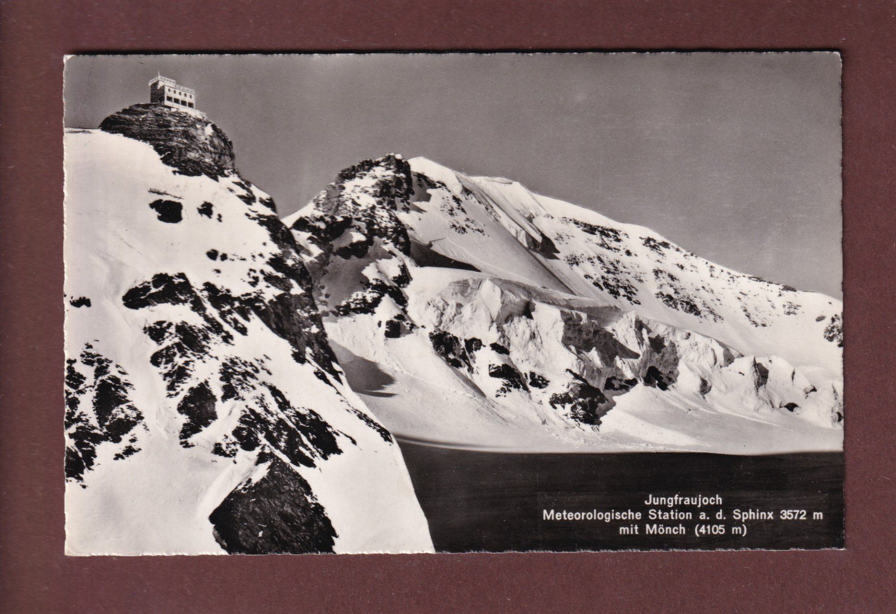 Cartoline postali: JUNGFRAUJOCH - Sphinx und Mönch - 1953 – Usato da Pully venduto da nicecards-shop