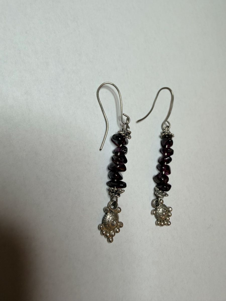 Orecchini pendenti & Orecchini a lobo: Silver & Garnet stone Earrings – Usato da Thalwil venduto da 28rainbow 3