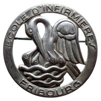 Ecole d'Infirmières Fribourg, broche en argent