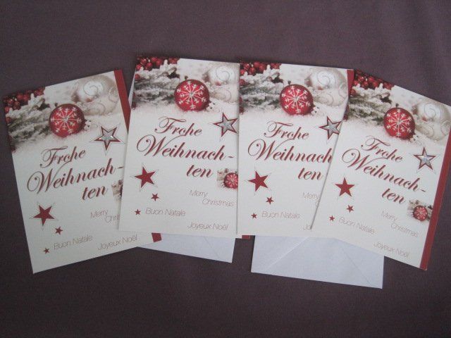 Cartes: 4 gleiche Weihnachtskarten mit Couvert (1) – Neuf avec emballage d'origine à Schachen LU par moepsli5