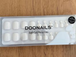 DOONAILS NEUHEIT Soft Gel Press Ons, Pedi, Snow White