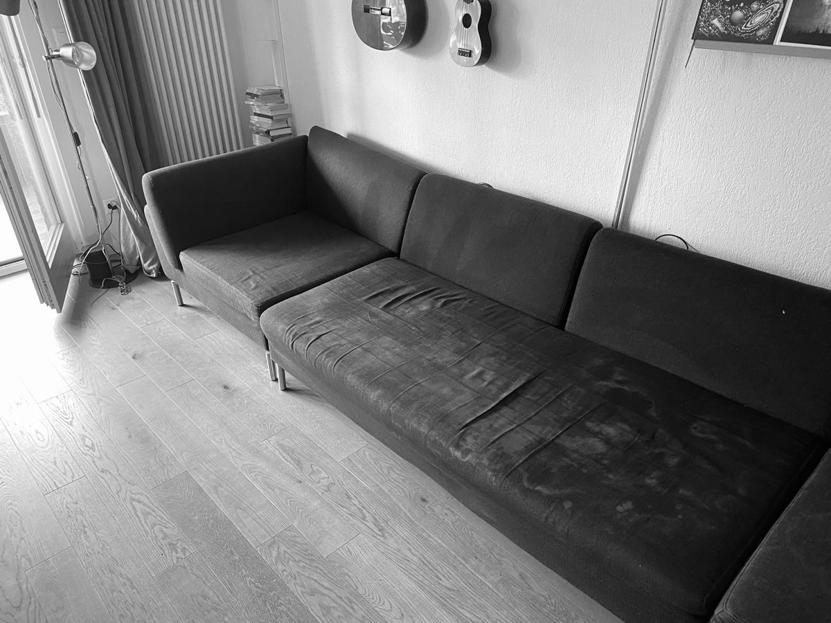 Sofas: Ecksofa grau Stoffgebraucht mit Flecken – D'occasion à Eglisau par neto01 4