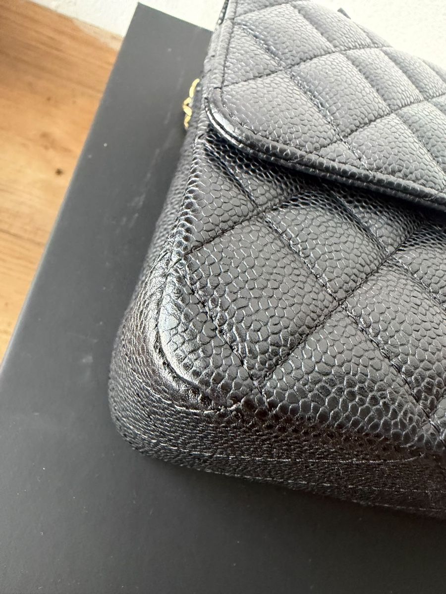 Chanel Borse da donna: Chanel Classic Timeless Medium Double Flap Black Caviar – Usato da Münchenstein venduto da watchpatrol 8