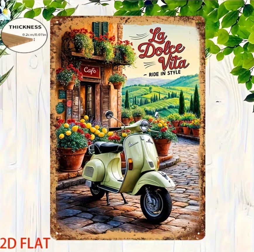 Vespa Schilder: Schild Vespa La dolce vita – Neu und originalverpackt aus Gerlafingen von Tsuru 1