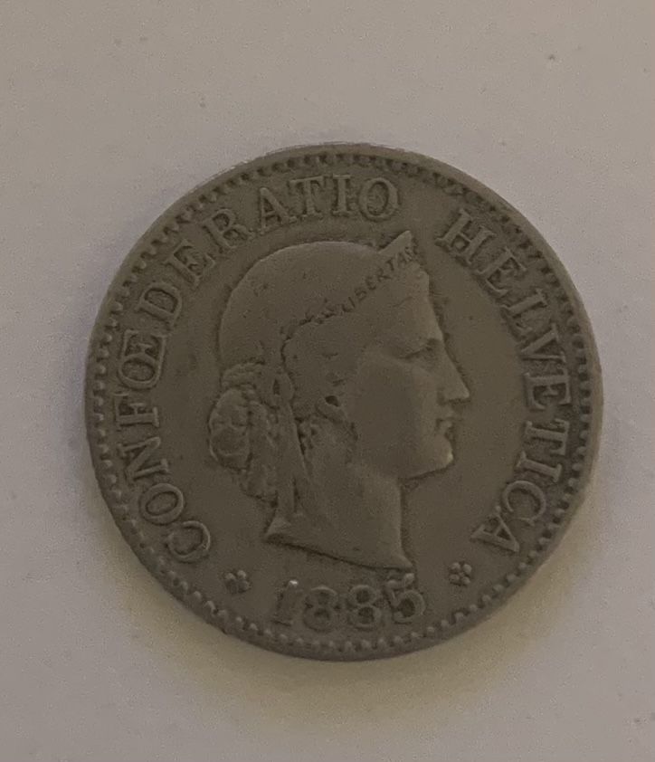 Tutti le monete: 10 Rappen Bundesmünze 1885 – Usato da Lugano venduto da rfi_7cmn 1