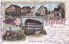 Ober- und Niederrohrdorf farbige Lithografie 4 Bilder