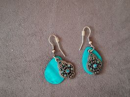 Muscheln Ohrringe mit Zirkoniasteine