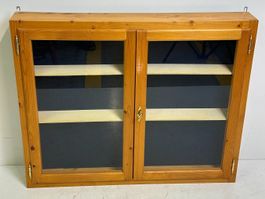 Hängeschrank - Vitrine Tannenholz 100x15x82cm Schaukasten