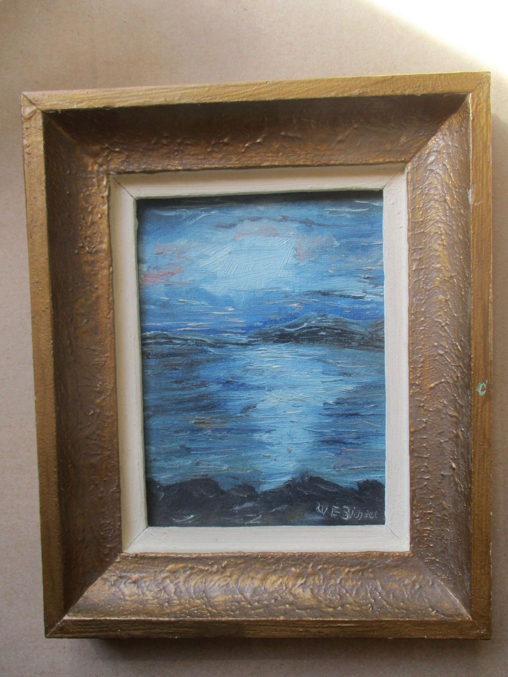 Gemälde: W.E. BICHSEL : Reflets sur la mer (clair de lune) – Gebraucht aus Petit-Lancy von kine 1