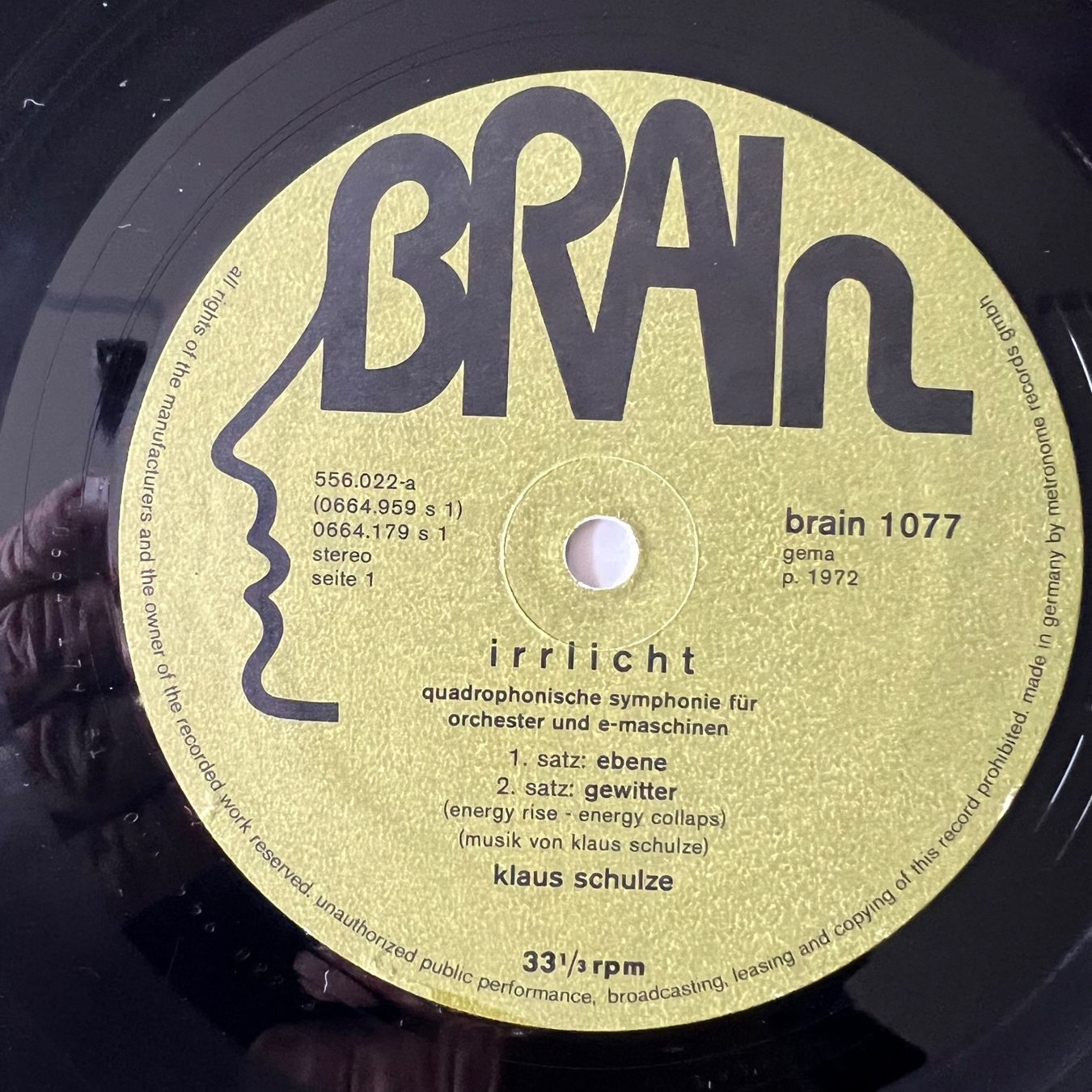 Dischi in vinile: Klaus Schulze - Irrlicht / D-Press. 1975 – Usato da Gais venduto da soundcave57 2