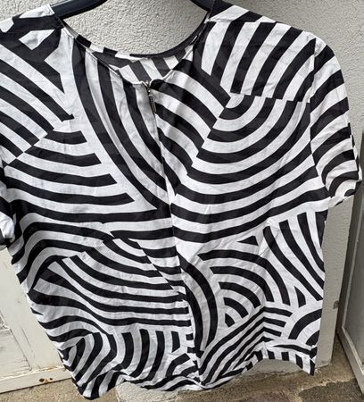Damen Bluse schwarz weiss Grösse M