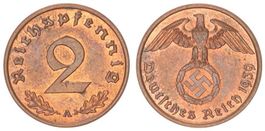 2 Pfennig Deutsches Reich Reichspfennig 1939 A